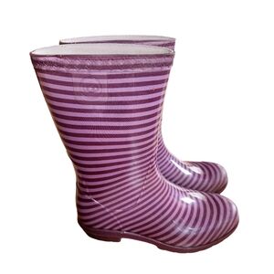 UGG Raana Stripes Purple Passion Rubber Waterproof Rain Boots Kids Girls Size 1